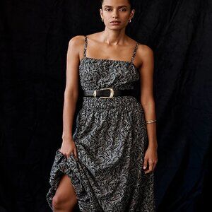 NWT Madewell Sleeveless Bubble-Hem Midi Dress in Floral $158